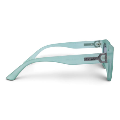 U&EYE The Valeo square polarized sunglasses in Mint Crystal / Violet-Gray Gradient — side view