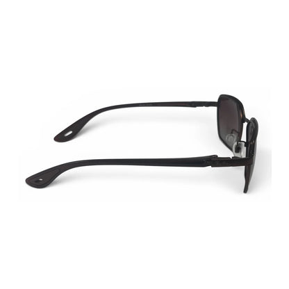 The Vector Rectangle sunglasses in Black with Brown Gradient lenses, side profile view