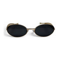 The ‘Aveline’ Oval Sunglasses | Gold Black