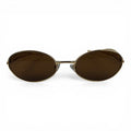 The ‘Aveline’ Oval Sunglasses | Gold Brown