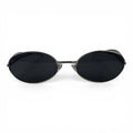The ‘Aveline’ Oval Sunglasses | Silver Black