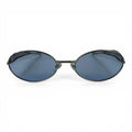 The ‘Aveline’ Oval Sunglasses | Silver Blue