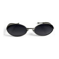 The ‘Aveline’ Oval Sunglasses | Silver Noir
