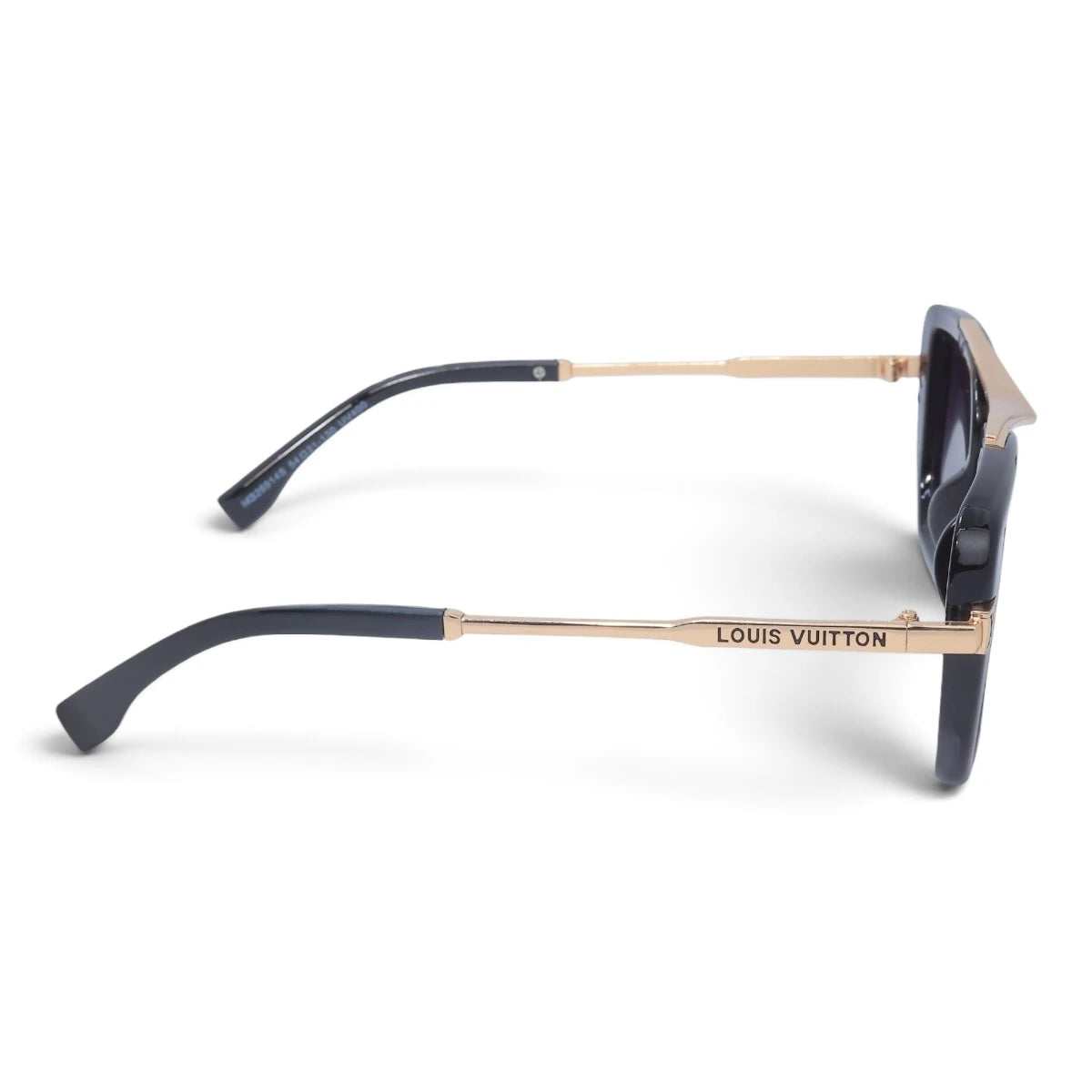 U&EYE The Veloria oversized square sunglasses in Black-Gold / Violet Gradient — side view