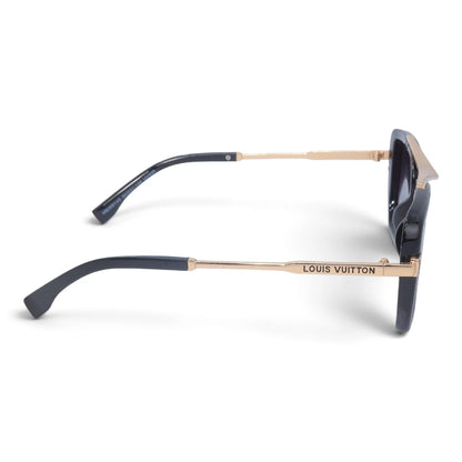 U&EYE The Veloria oversized square sunglasses in Black-Gold / Violet Gradient — side view