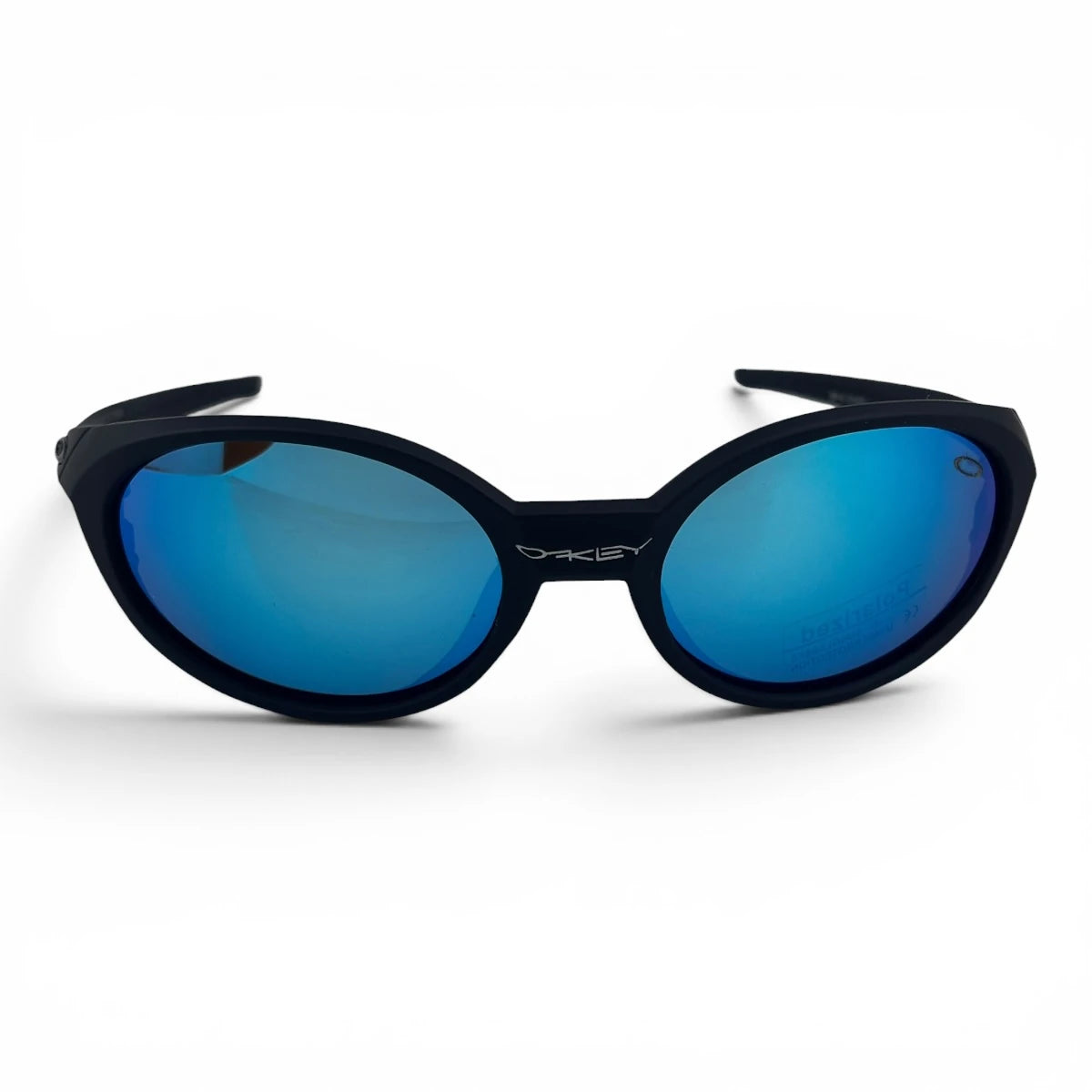 The Vortex Sport Wrap sunglasses in Blue with Blue Mirror lenses, angled three-quarter view
