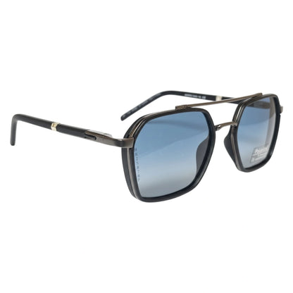The Aviator-X [Geometric] Sunglasses | Gunmetal & Ocean Blue