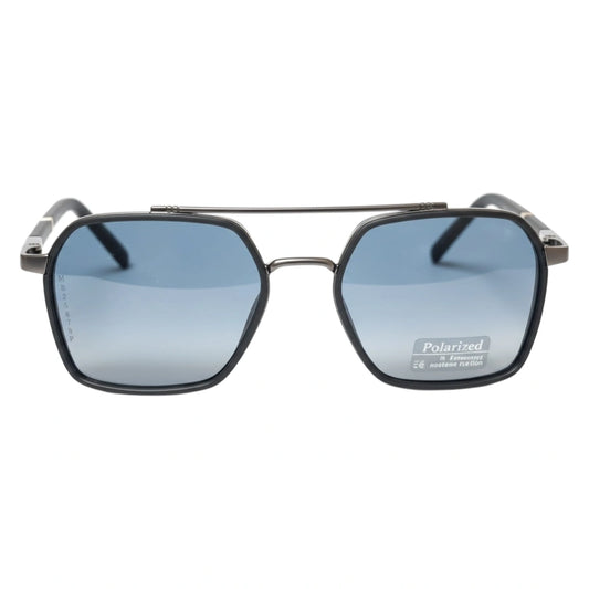 The Aviator-X [Geometric] Sunglasses | Gunmetal & Ocean Blue