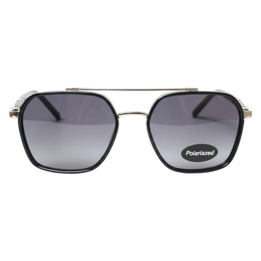 The Aviator-X [Geometric] Sunglasses | Silver & Smoke