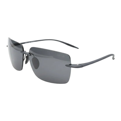 Sunglasses with dark lenses on a white background