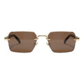 The 'Vanguard' Rimless Square Sunglasses | Gold & Brown