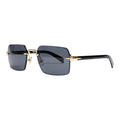 The 'Vanguard' Rimless Square Sunglasses | Gold & Black