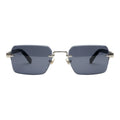 The 'Vanguard' Rimless Square Sunglasses | Silver & Black