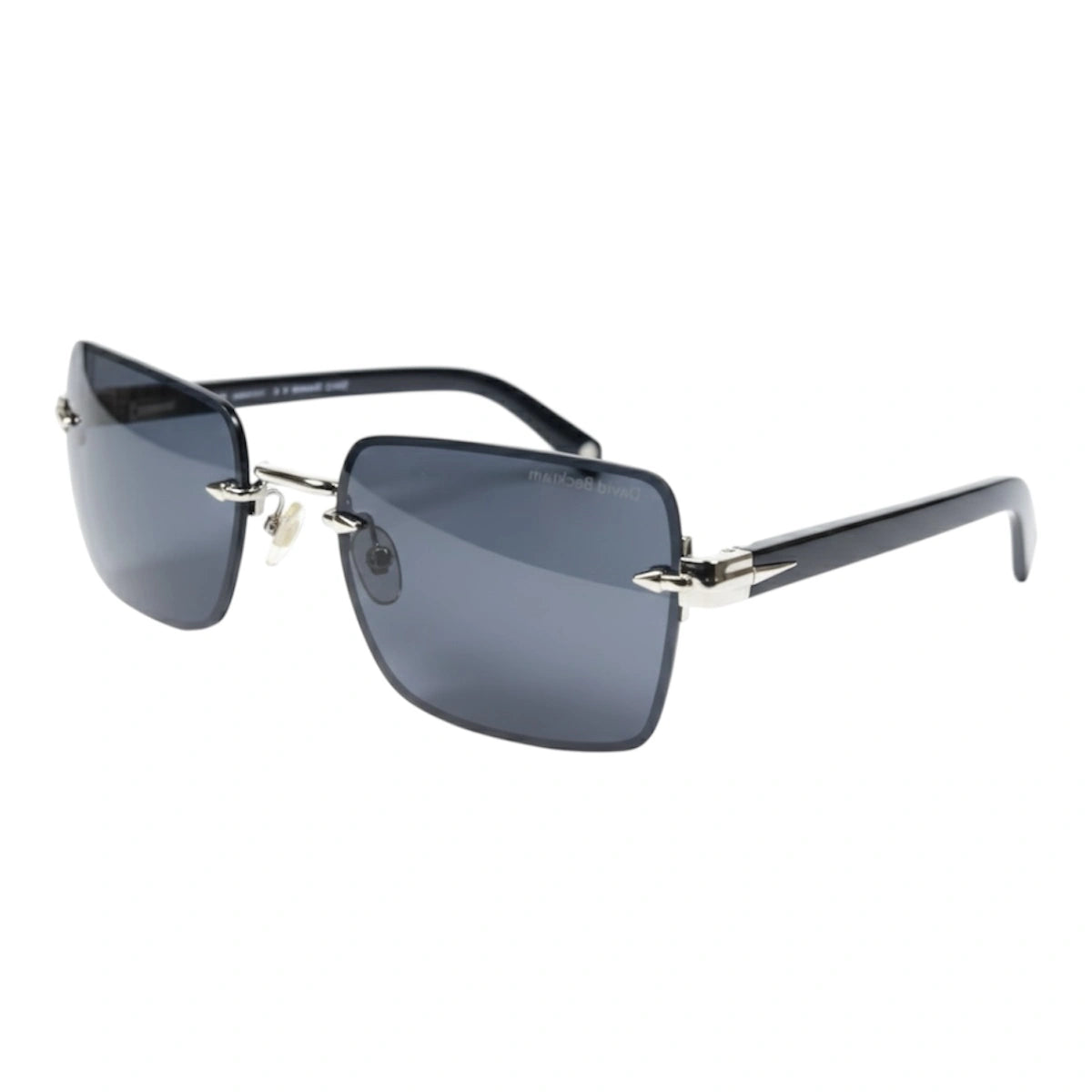The 'Vanguard' Rimless Square Sunglasses | Silver & Black