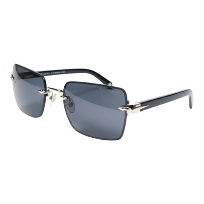 The 'Vanguard' Rimless Square Sunglasses | Silver & Black
