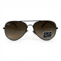 The ‘Vela’ Aviator Sunglasses | Black / Brown Gradient