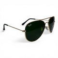 The ‘Vela’ Aviator Sunglasses | Gold / Green