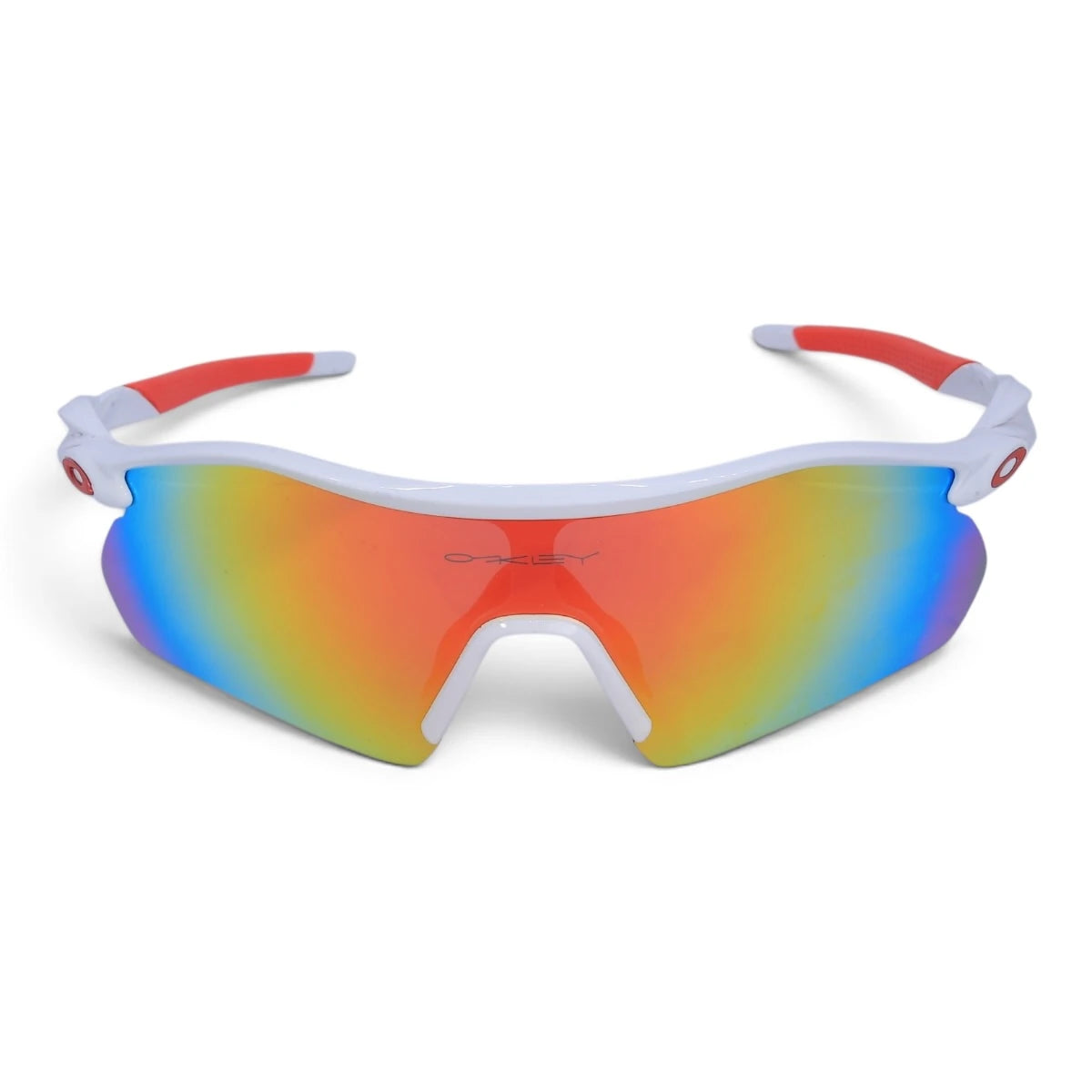 U&EYE Verve white frame red yellow mirror lens sport wrap sunglasses product image 1