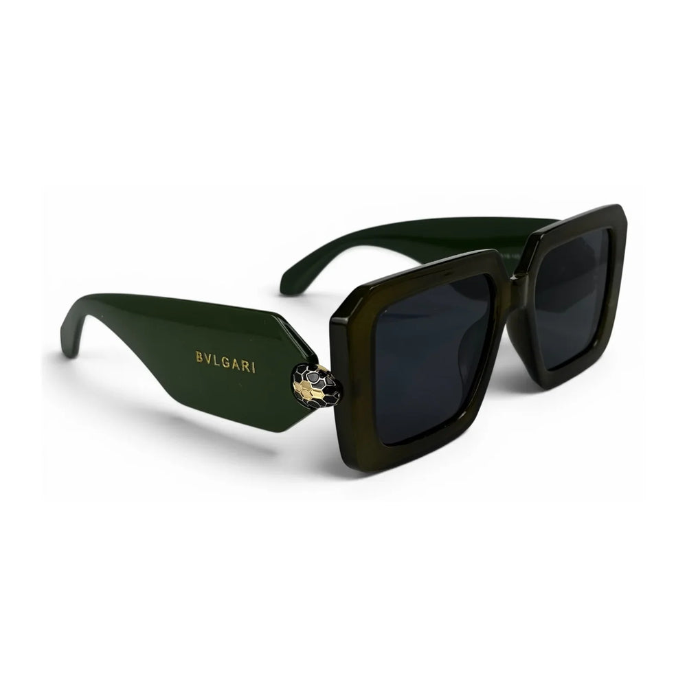 The ‘Vesper’ Shield-Square Sunglasses | Olive Green