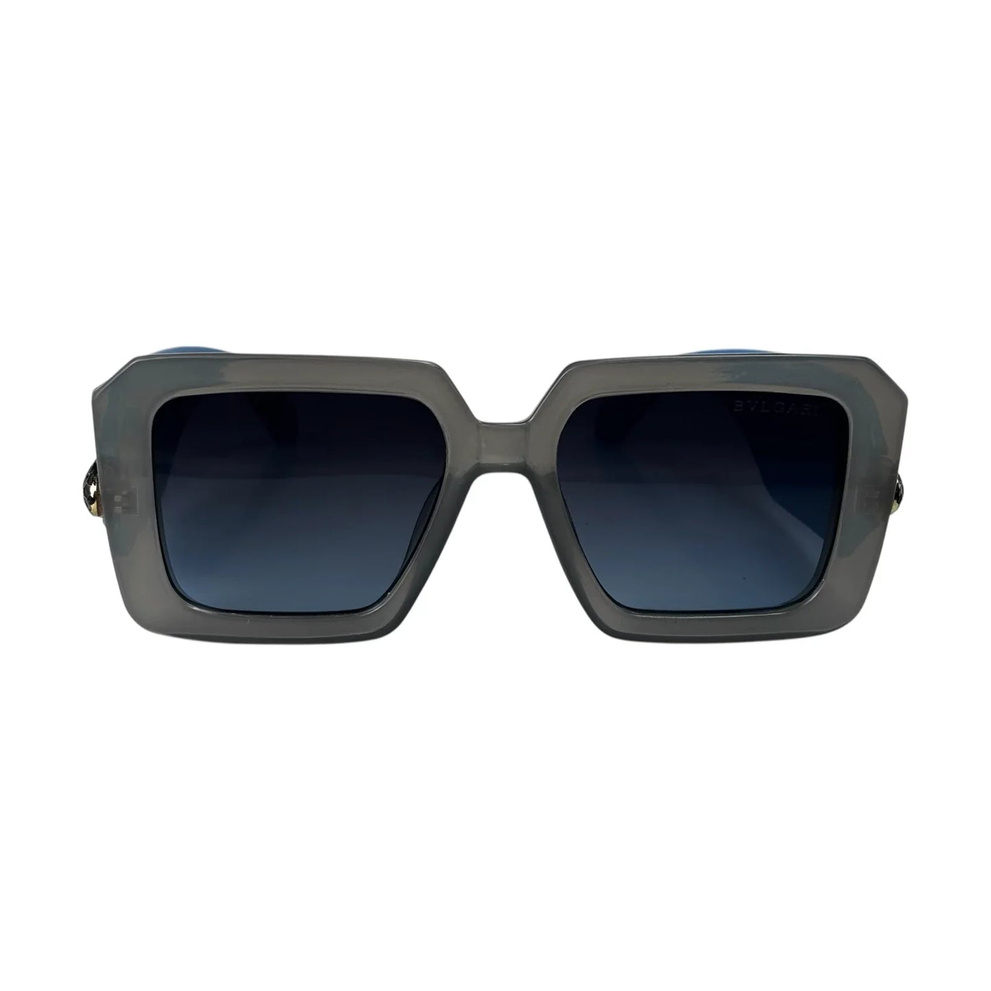 U&Eye The Vesper shield-square sunglasses with smoke gray frame and blue gradient lens, front view