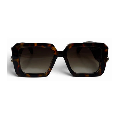 U&Eye The Vesper shield-square sunglasses with classic tortoise frame and brown gradient lens, front view